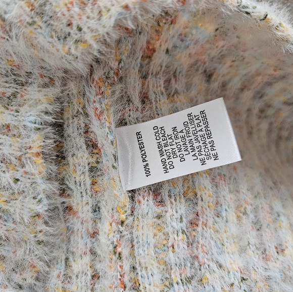 NWT $64 Lulus Sweet Whispers Ivory Multi Eyelash Knit Turtleneck Sweater Dress M - Picture 3 of 5